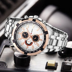 CURREN 8023 Men Stainless Steel Analog Sport Quartz Watch, White case white face, Silver case gold face, Silver case gold ring black face, Black case white face, Black case black face, Black case gold ring white face, Black case gold face              ...