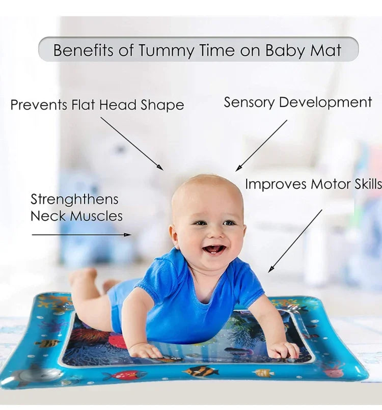 Baby Inflatable Aquarium Water Playing Cushion Prostrate Pad Toy Mat, Light Blue 66*50cm, White 60*50cm, Blue 60*50cm
