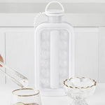 2 in 1 Round Ice Cube Mold Portable Ice Ball Maker Bottle Kettle with Lid White, 17 Grid