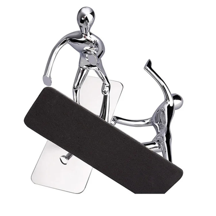 1 Pair Book Holder Humanoid Figure Non-Skid Art Desk Organizer Bookshelf Office Study Decoration, Non-Skid Art Desk Organizer