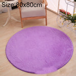 KSolid Round Carpet Soft Fleece Mat Anti-Slip Area Rug Kids Bedroom Door Mats, Diameter: 80cm, Diameter: 100cm, Diameter: 120cm