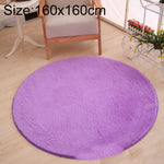 KSolid Round Carpet Soft Fleece Mat Anti-Slip Area Rug Kids Bedroom Door Mats, Diameter: 140cm, Diameter: 160cm