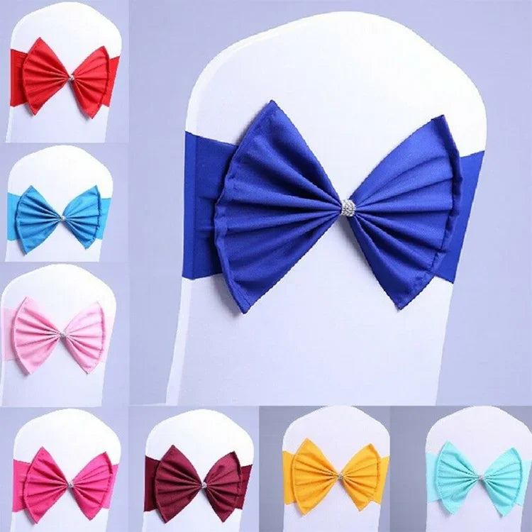 Spandex Chair Sash fit all chair Wedding Chair Sashes Bow Elastic Chair Ribbon Back Tie Bands for Wedding Party Ceremony Banquet, TBD0324630401A, TBD0324630401B, TBD0324630401C, TBD0324630401D, TBD0324630401E, TBD0324630401F, TBD0324630401G            ...