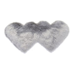 Creative Double Heart Imitation Wool Carpet Sofa Cushion Mat Plush Bedroom Living Room Floor Rugs, 35x70 cm, 60x120cm