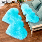 Creative Double Heart Imitation Wool Carpet Sofa Cushion Mat Plush Bedroom Living Room Floor Rugs, 35x70 cm, 60x120cm