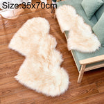 Creative Double Heart Imitation Wool Carpet Sofa Cushion Mat Plush Bedroom Living Room Floor Rugs, 35x70 cm, 60x120cm