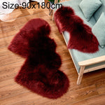 Creative Double Heart Imitation Wool Carpet Sofa Cushion Mat Plush Bedroom Living Room Floor Rugs, 90x180cm