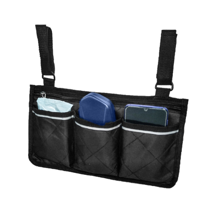 Walking Aid Wheelchair Armrest Side Storage Bag Car Storage Hanging Bag, Purple, Black, Brown, Red Wine, Dark Blue