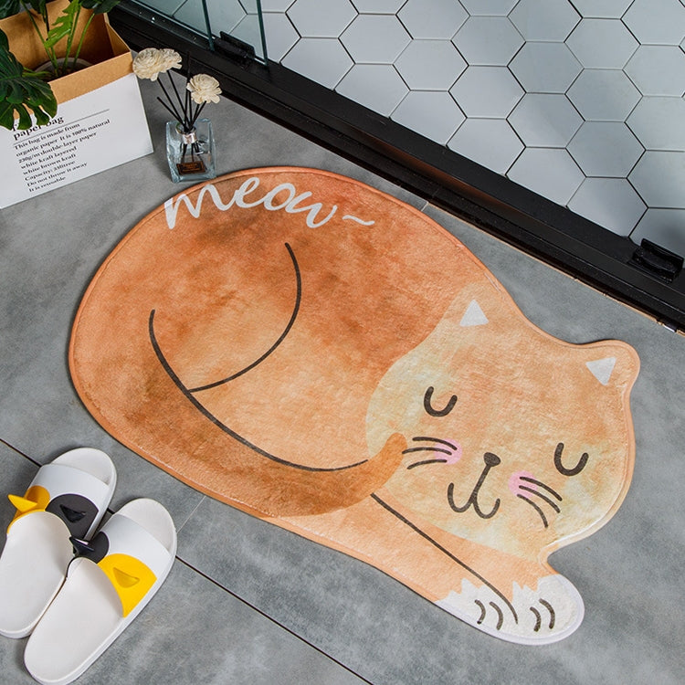 Cartoon Sleeping Cat Bath Mat Bathroom Carpets Toilet Anti-slip Floor Mat, 40X60CM, 60X90CM