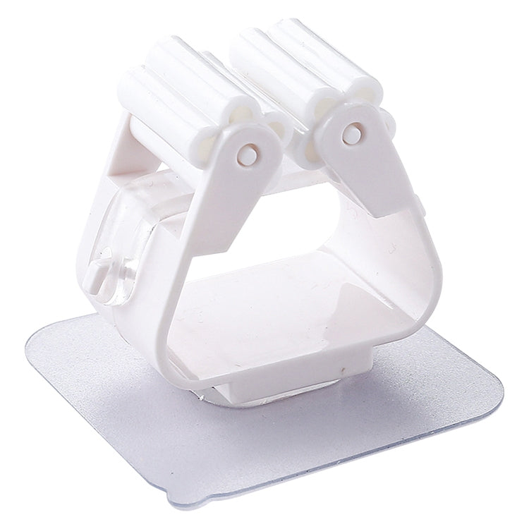 Mop Holder Wall Mounted Organizer Holder Household Kitchen Bathroom Adhesive Storage Broom Hanger Clip Hook Racks, Clip Hook White