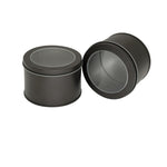 Deep Round Skylight Transparent Window Top Cover Tin Box Food Tea Can Baking Cake Box, 9cm x 9cm x 6cm