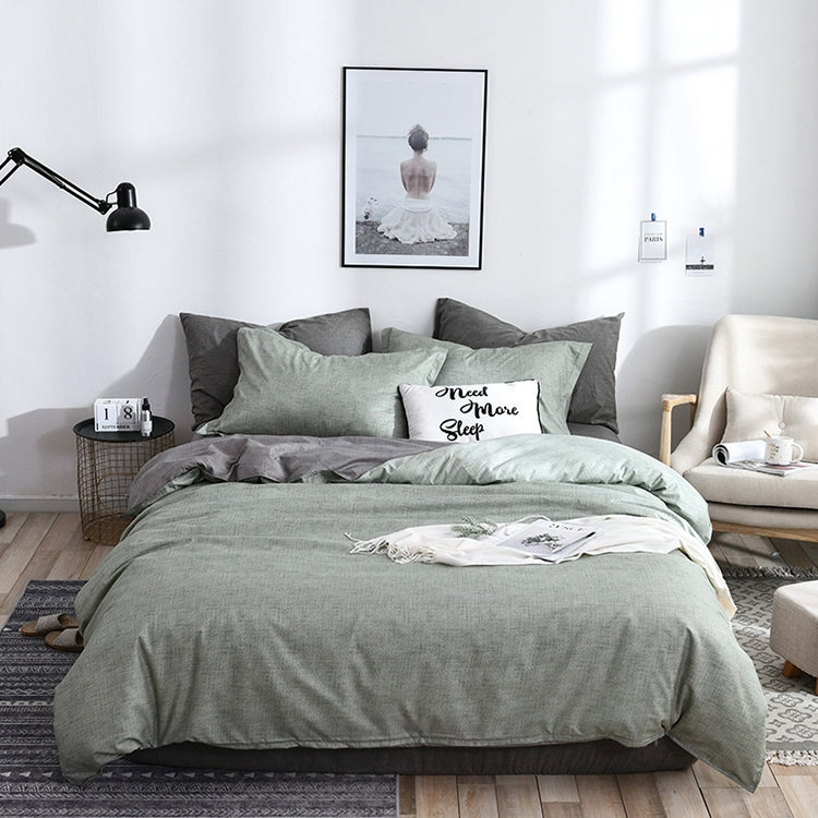 Bedding Set Solid Plaid Side Bed Comforter Duvet Cover Sheet Set, 135*200cm(1xPillowcase,1xQuilt）, 200*200cm(1xPillowcase,1xQuilt）, 180*210cm(2x Pillowcase,1x Quilt）