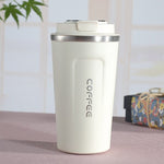 Smart Version Double Stainless steel 304 Coffee Mug Car Thermos Mug Travel Thermo Cup, 380ml Green, 380ml Blue, 380ml Pink, 380ml White, 380ml Black, 510ml White, 510ml Black, 510ml Green, 510ml Blue, 510ml Pink