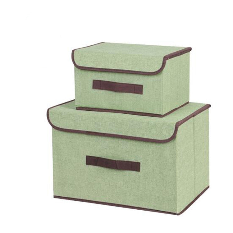2 in 1 Cotton Fabric Cube Storage Box Embroidery Laundry Basket Cupboard Showcase Holder Toys Organizer