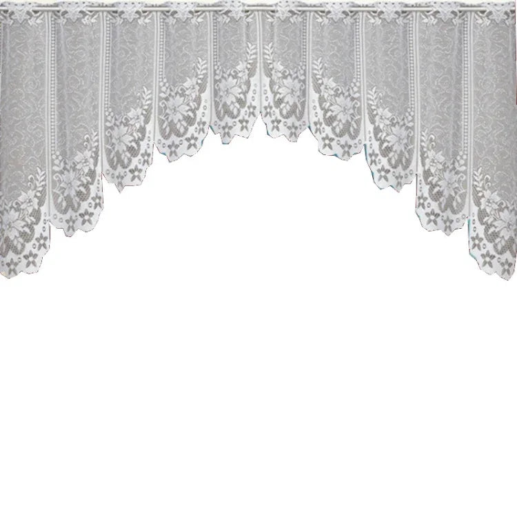 White Translucent Coffee Curtain Tulle Lace Sheer Warp Knitted Jacquard Curtains Bedroom Curtains, Lower Curtain, Upper Curtain, Upper And Lower Curtain