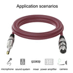 Red and Black Net TRS 6.35mm Male To Caron Female Microphone XLR Balance Cable, 0.5m, 1m, 1.8m, 3m, 8m, 10m, 12m, 15m, 20m, 25m, 30m
