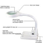 White LED Desk Lamp Desktop Magnifying Glass Work Lamp, US Plug, EU Plug, GB Plug