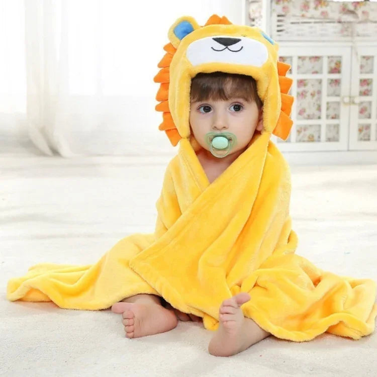 Baby Animal Shape Hooded Cape Bath Towel, 100×75cm