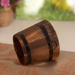 Balcony Vegetable Succulent Carbonized Wood Flower Pot Retro Small Wooden Bucket Home Decoration, S Flat Mouth, M Flat Mouth, L Flat Mouth, S Wave Mouth, M Wave Mouth, L Wave Mouth
