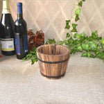 Balcony Vegetable Succulent Carbonized Wood Flower Pot Retro Small Wooden Bucket Home Decoration, S Flat Mouth, M Flat Mouth, L Flat Mouth, S Wave Mouth, M Wave Mouth, L Wave Mouth
