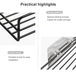 Wrought Iron Bathroom Shelf Wall Mounted Free Punch Toilet Rack, Square (Black)