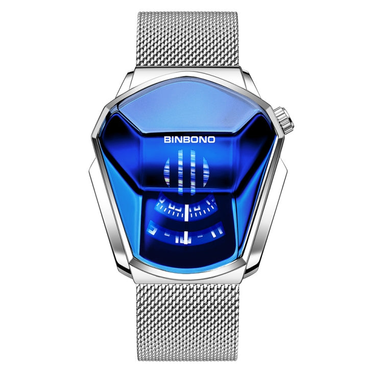 BINBOND Locomotive Concept Watch Men Live Black Technology Watch, White Net Belt White Steel Blue Face, White Net Belt White Steel White Face, Gold Net Belt Full Gold Blue Face, Gold Net Belt Full Gold Gold Face, Black Net Belt Black Steel Blue Face   ...