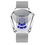 BINBOND Locomotive Concept Watch Men Live Black Technology Watch, White Net Belt White Steel Blue Face, White Net Belt White Steel White Face, Gold Net Belt Full Gold Blue Face, Gold Net Belt Full Gold Gold Face, Black Net Belt Black Steel Blue Face   ...