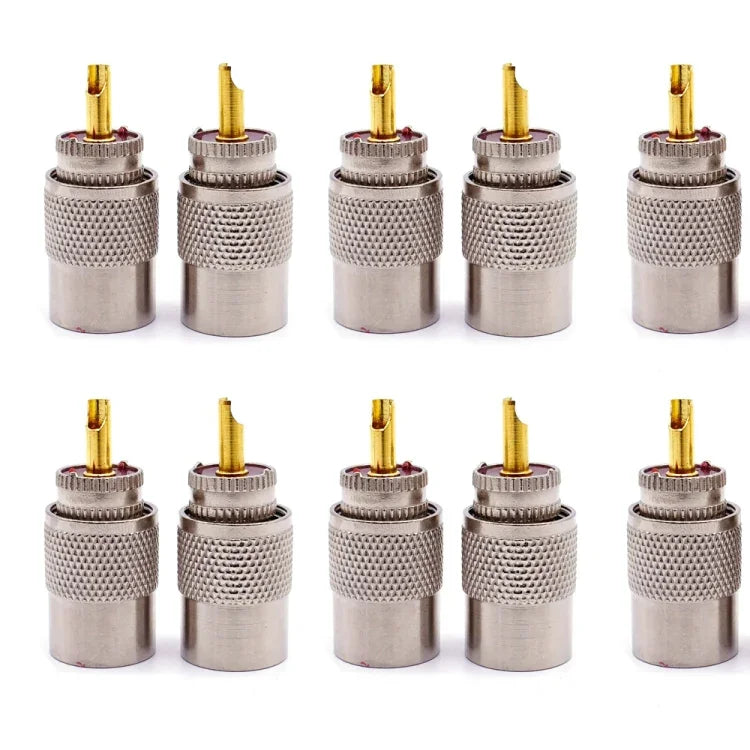 10個セット UHFオス PL259コネクター RG8／RG58ケーブルラグアンテナコネクター、UHFオス