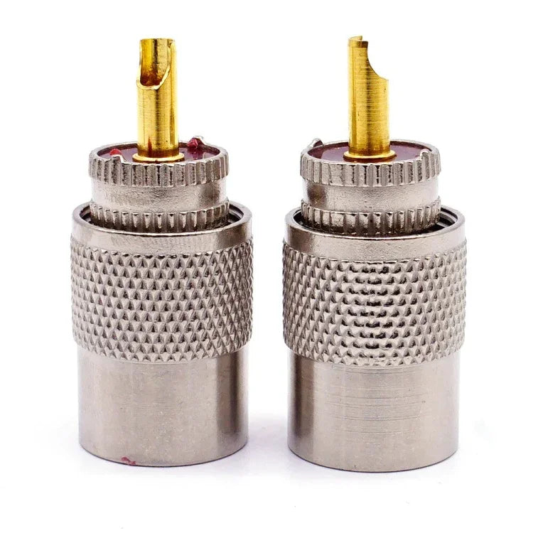 10pcs UHF Male PL259 Connector RG8 / RG58 Cable Lug Antenna Connector, UHF Male