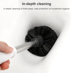 Stainless Steel Wall-mounted Home Soft Brush Toilet Brush, White, Pink, Grey