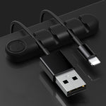 5 PCS 4 Holes Bear Silicone Desktop Data Cable Organizing And Fixing Device, 4 Holes