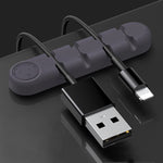 5 PCS 4 Holes Bear Silicone Desktop Data Cable Organizing And Fixing Device, 4 Holes
