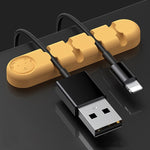 5 PCS 4 Holes Bear Silicone Desktop Data Cable Organizing And Fixing Device, 4 Holes