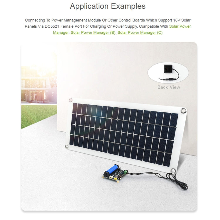 Waveshare 18V 10W Semi-flexible Polycrystalline Silicon Solar Panel, 24167