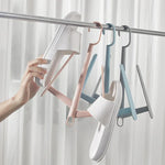 Multifunctional Outdoor Windproof Clothes Rack Balcony Shoe Rack Random Color