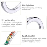 Sterling Silver Ring S925 Colored Zircon Ring, 7