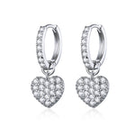 Heart-shaped Earrings Zircon Earrings Sterling Silver S925 Stud Earrings, SCE821