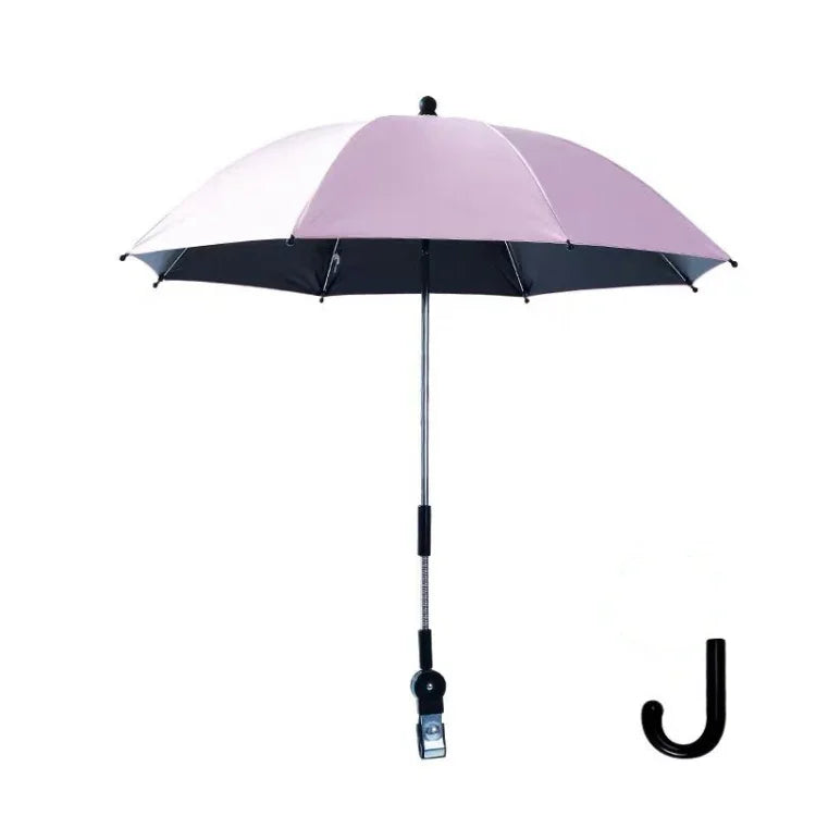 Stroller Universal Stroller Umbrella Sliding Baby Artifact Vinyl Anti-UV Universal Clip Sun And Rain Dual-use Umbrella, Pink, Gray, Blue, Black
