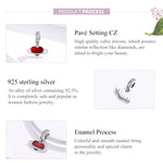 S925 Sterling Silver Pendant Red Love Planet DIY Bracelet Jewelry Accessories