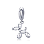 S925 Sterling Silver Cute Balloon Dog Charm DIY Bracelet Accessory, Bead