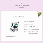 S925 Sterling Silver Little Fox Beads DIY Bracelet Accessories Charm Loose Beads