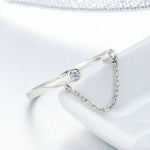 Zircon Silver Bracelet S925 Sterling Silver Ladies Open Ring, SCR216