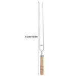 Stainless Steel Barbecue Skewers Barbecue Fork U-shaped Barbecue Fork, Spec: 6pcs + 2  Sweeps, 6 PCS, 4 PCS