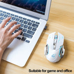 FREEDOM-WOLF X8 2400 DPI 6 Keys 2.4G Wireless Charging Silent Luminous Gaming Mechanical Mouse, X8 Metal Grey, X8 Star Black
