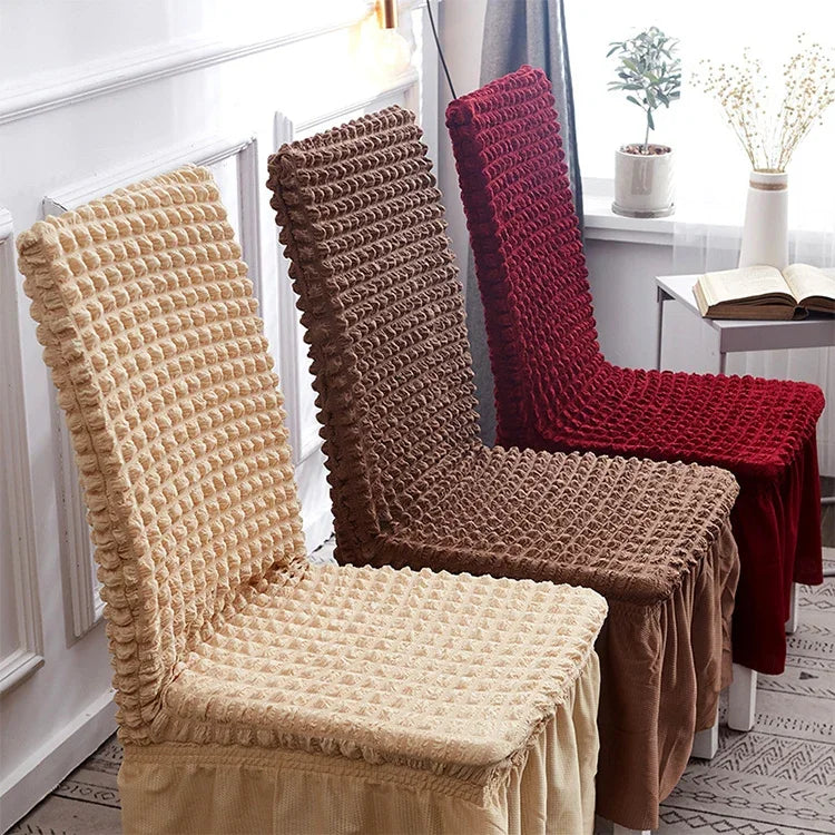 Bubble Skirt Chair Cover Household Elastic Universal One-piece  Seat Stool Cover Fabric Grid Chair Cover, Universal Size