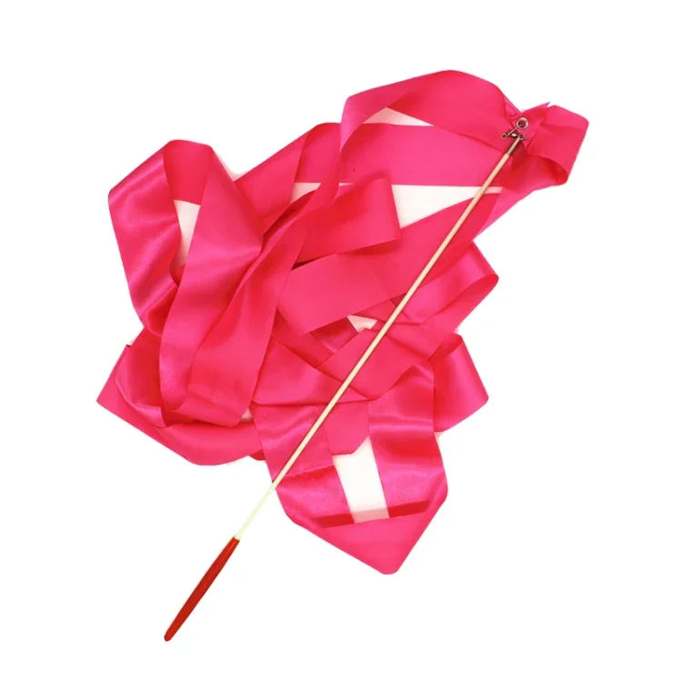 5 PCS 4 m Artistic Color Gymnastics Ribbon Dance Props Children Toys, Rose Red, Pink, Red, Orange, Yellow, Green, Blue