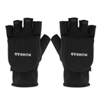 HUMRAO Winter Half-Finger Flip Cover Warm Gloves For Outdoor Sports Skiing And Cycling, L