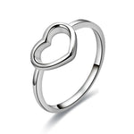 Fashion Heart Shaped Wedding Ring for Woman, White, Rose Gold