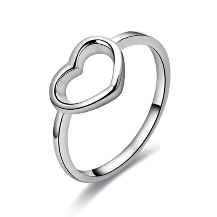 Fashion Heart Shaped Wedding Ring for Woman, White, Rose Gold