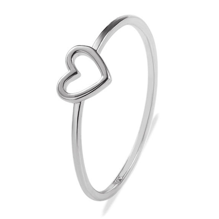 Fashion Heart Shaped Wedding Ring for Woman, White, Rose Gold